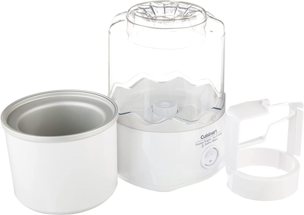 Cuisinart ICE-20P1 Automatic 1.5-Quart Frozen Yogurt, Ice Cream and Sorbet Maker, Makes Frozen Treats in less than 20-Minutes, White