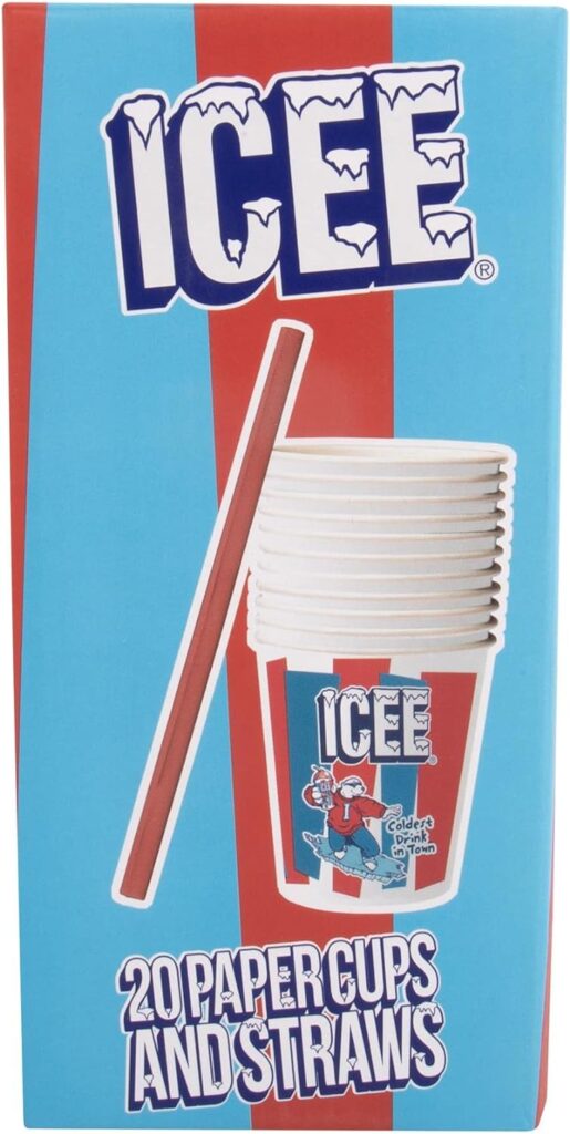 ICEE Slushie Machine Bundle. Genuine ICEE Home Countertop Slushie Maker, ICEE Syrup 2-Pack  20 ICEE Paper Cups  Straws.