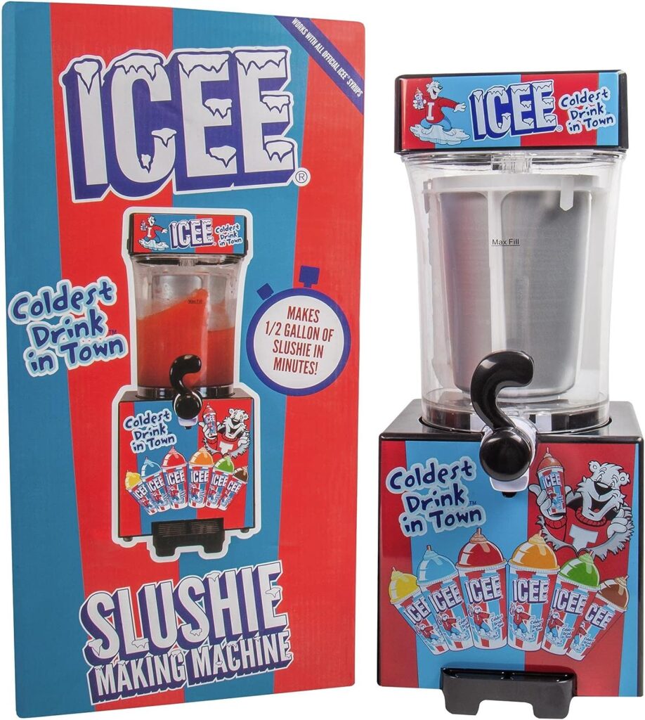 ICEE Slushie Machine Bundle. Genuine ICEE Home Countertop Slushie Maker, ICEE Syrup 2-Pack  20 ICEE Paper Cups  Straws.