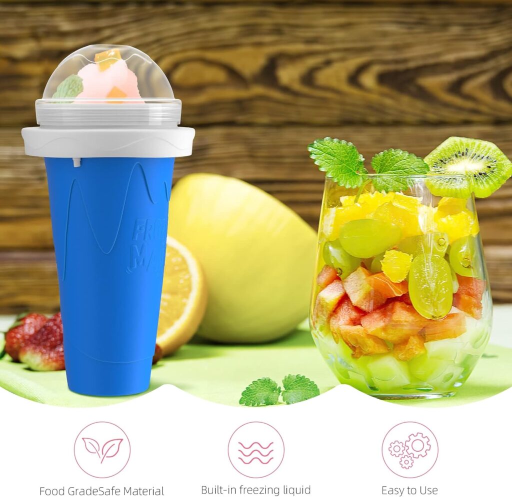 Slushy Maker Cup, Frozen Magic Squeeze Cup Cooling Maker Cup Quick Frozen Smoothies Cup Ice Cream Maker Cup for Children