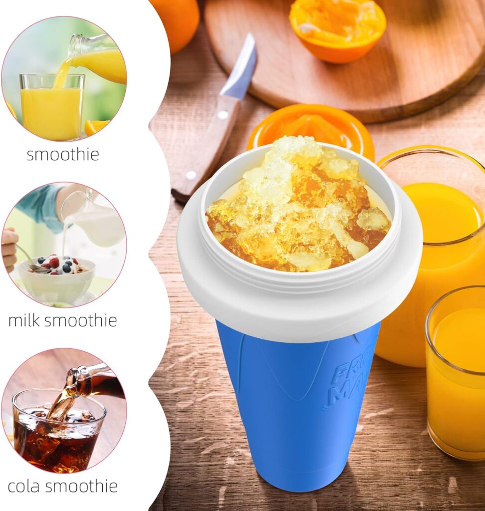 Slushy Maker Cup, Frozen Magic Squeeze Cup Cooling Maker Cup Quick Frozen Smoothies Cup Ice Cream Maker Cup for Children