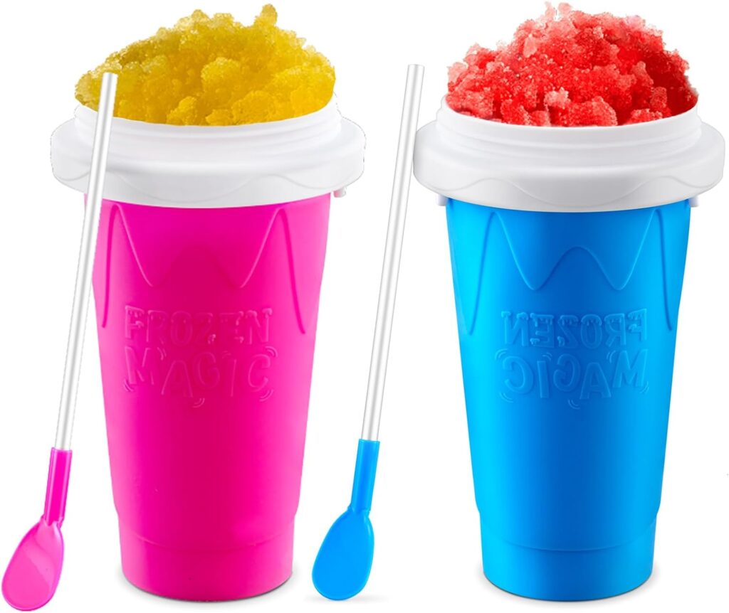 Slushy Maker Cup - TIK TOK Quick Frozen Magic Cup, Double Layers Slushie Cup, DIY Homemade Squeeze Icy Cup, Fasting Cooling Make And Serve Slushy Cup For Milk Shake, Smoothies, Slushies (350 ml, 1)