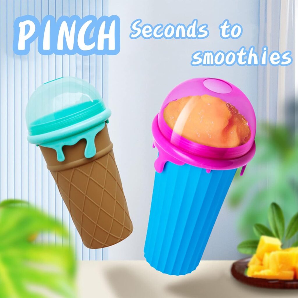 2023 New Slushie Maker Cup Squeeze Cup Slushie Maker Magic Slushy Maker for Everyone,DIY Homemade Squeeze Icy Cup Magic Quick Frozen Smoothies Cup (2pack)