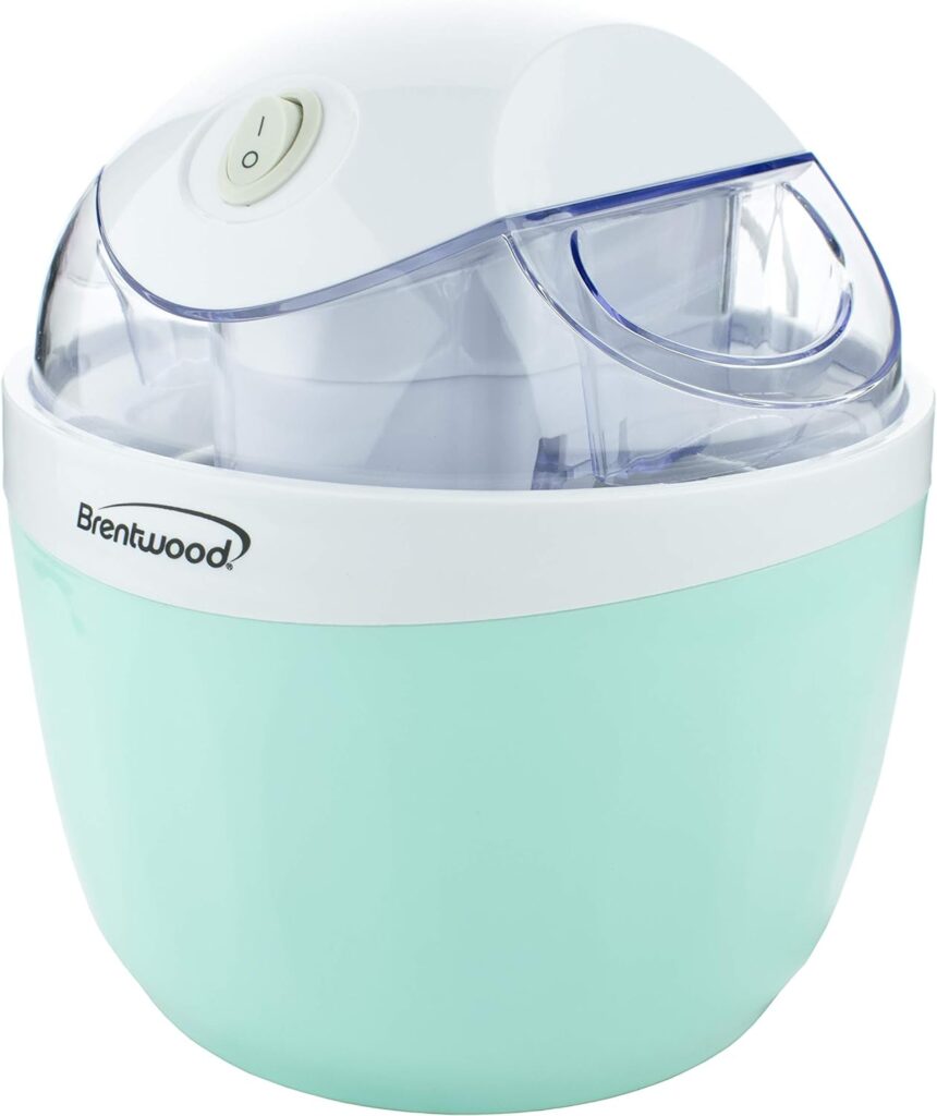 Brentwood TS-1410BL 1 Quart Ice Cream and Sorbet Maker, Frozen Yogurt, Gelato, and Custard Machine, Blue