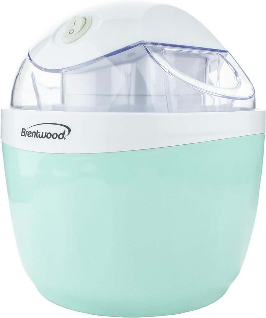 Brentwood TS-1410BL 1 Quart Ice Cream and Sorbet Maker, Frozen Yogurt, Gelato, and Custard Machine, Blue